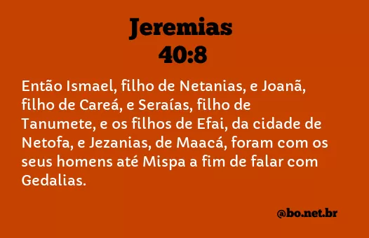 Jeremias 40:8 NTLH