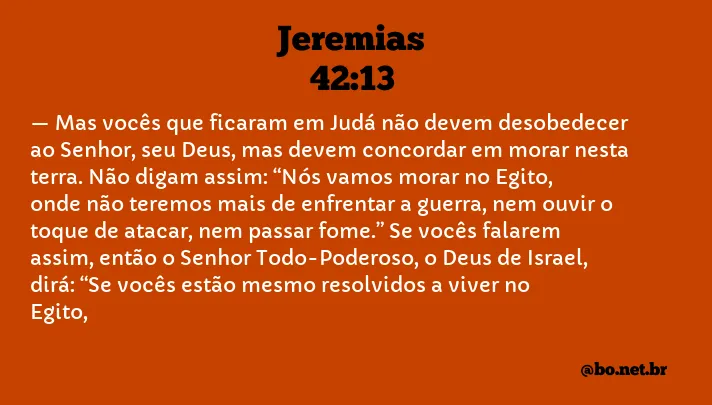 Jeremias 42:13 NTLH