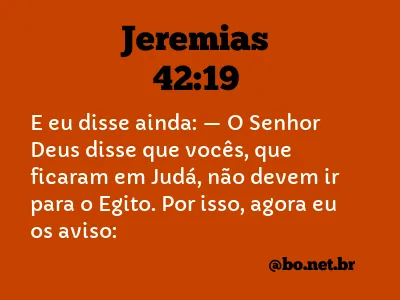 Jeremias 42:19 NTLH