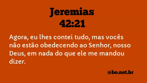 Jeremias 42:21 NTLH