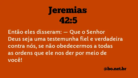 Jeremias 42:5 NTLH