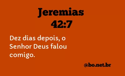 Jeremias 42:7 NTLH