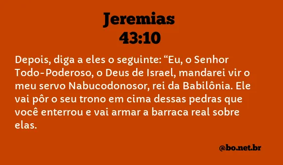 Jeremias 43:10 NTLH