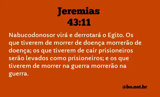 Jeremias 43:11 NTLH