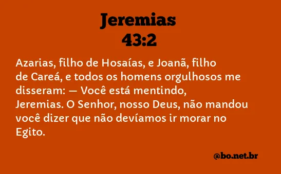 Jeremias 43:2 NTLH