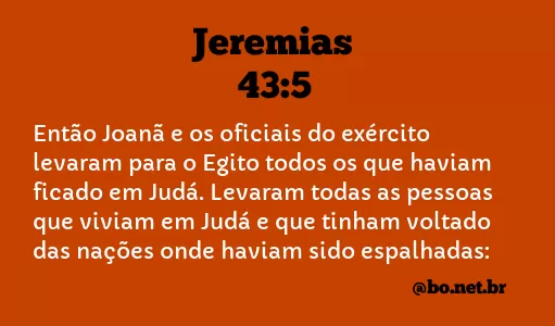 Jeremias 43:5 NTLH