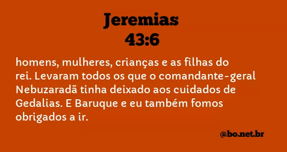 Jeremias 43:6 NTLH