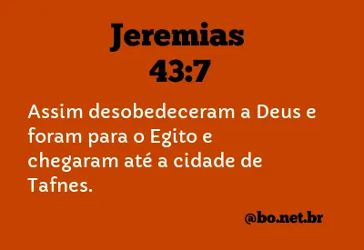 Jeremias 43:7 NTLH