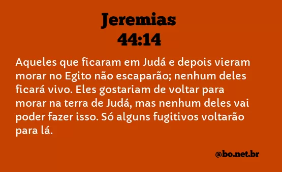 Jeremias 44:14 NTLH