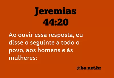 Jeremias 44:20 NTLH