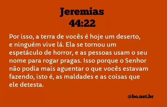 Jeremias 44:22 NTLH