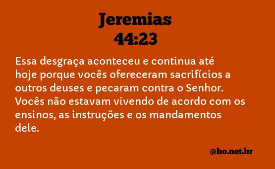 Jeremias 44:23 NTLH