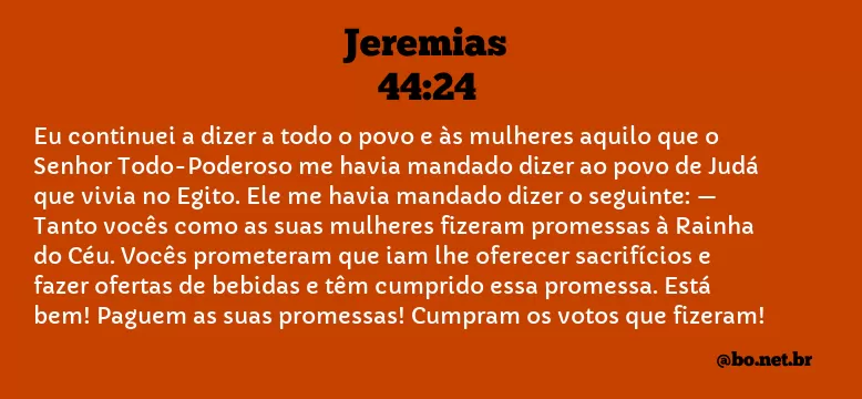 Jeremias 44:24 NTLH