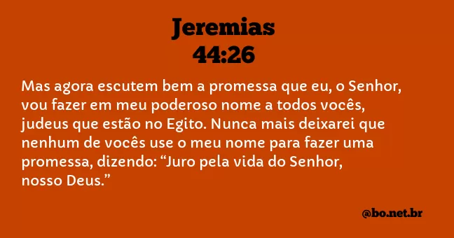 Jeremias 44:26 NTLH