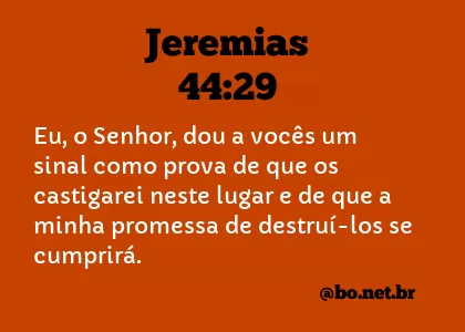 Jeremias 44:29 NTLH