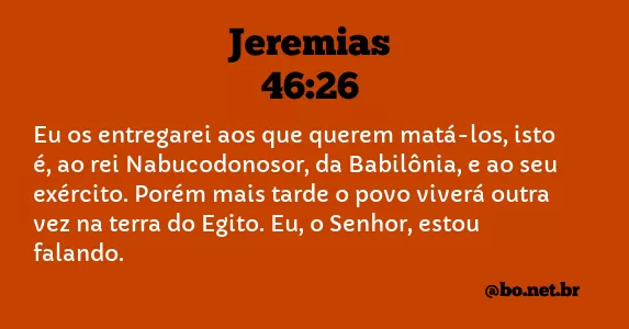 Jeremias 46:26 NTLH