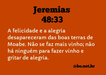 Jeremias 48:33 NTLH