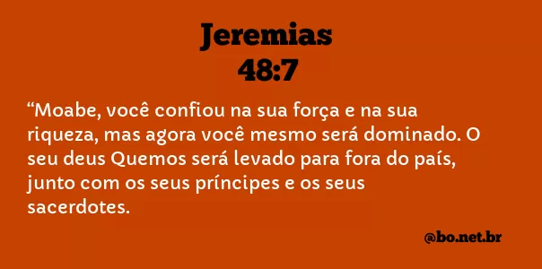 Jeremias 48:7 NTLH