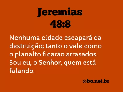 Jeremias 48:8 NTLH