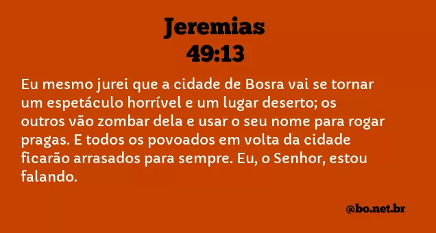 Jeremias 49:13 NTLH