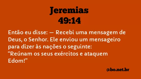 Jeremias 49:14 NTLH