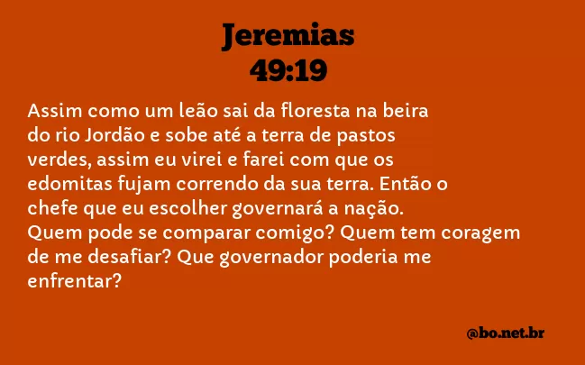 Jeremias 49:19 NTLH
