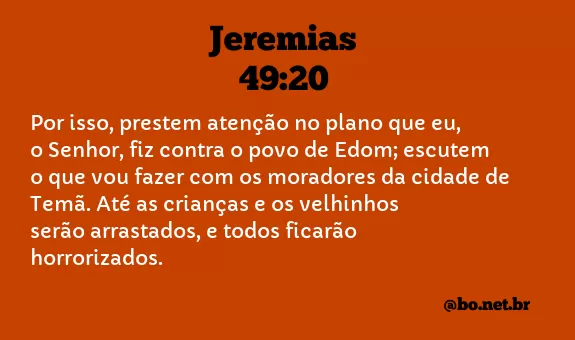 Jeremias 49:20 NTLH
