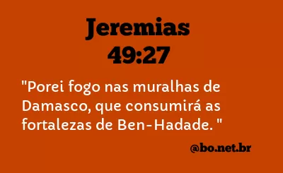 JEREMIAS 49:27 NVI NOVA VERSÃO INTERNACIONAL