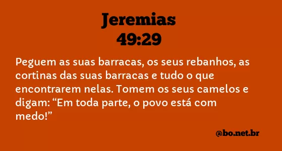 Jeremias 49:29 NTLH