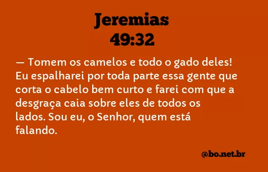 Jeremias 49:32 NTLH