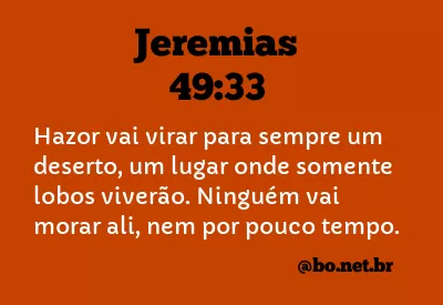 Jeremias 49:33 NTLH