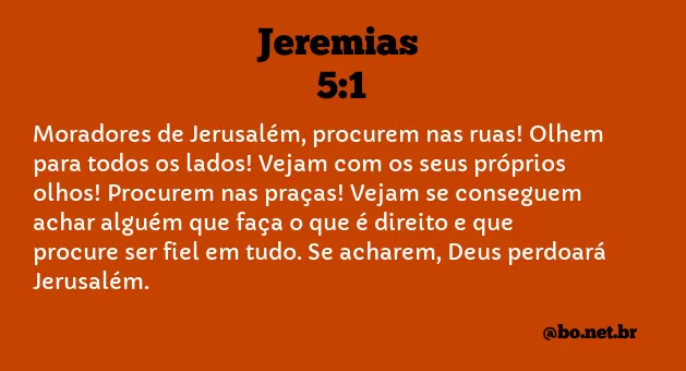 Jeremias 5:1 NTLH