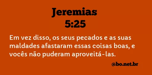 Jeremias 5:25 NTLH