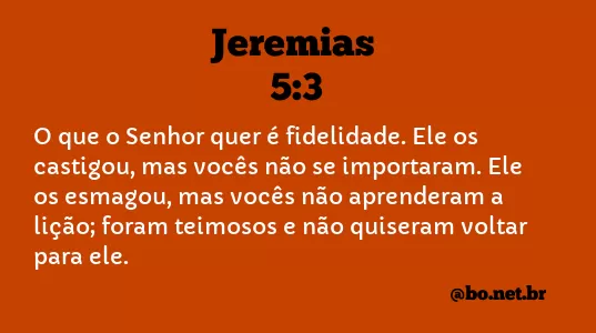 Jeremias 5:3 NTLH