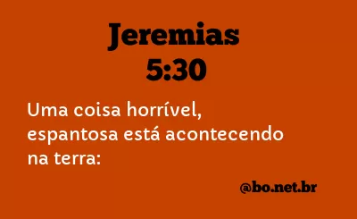 Jeremias 5:30 NTLH