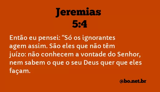 Jeremias 5:4 NTLH