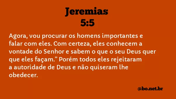 Jeremias 5:5 NTLH