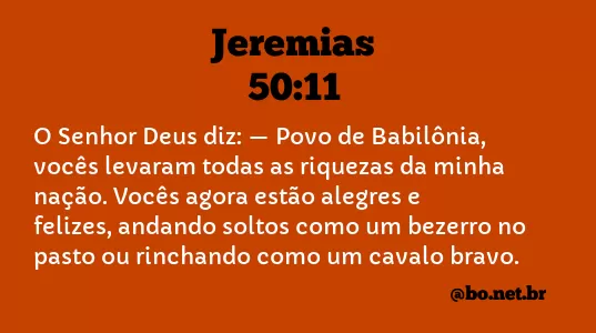 Jeremias 50:11 NTLH