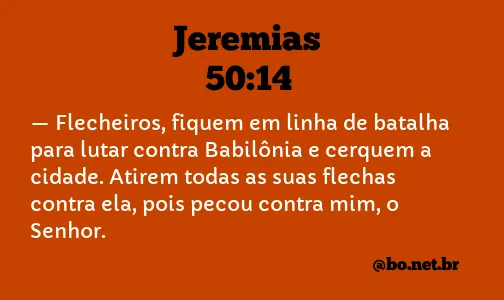 Jeremias 50:14 NTLH