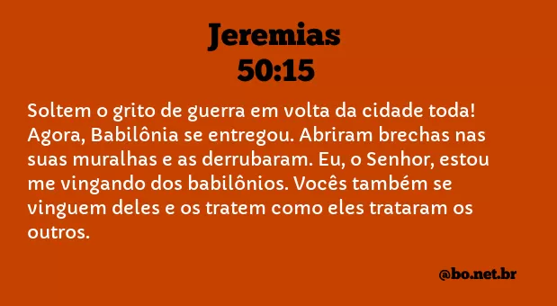 Jeremias 50:15 NTLH