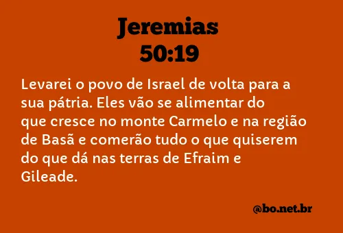 Jeremias 50:19 NTLH