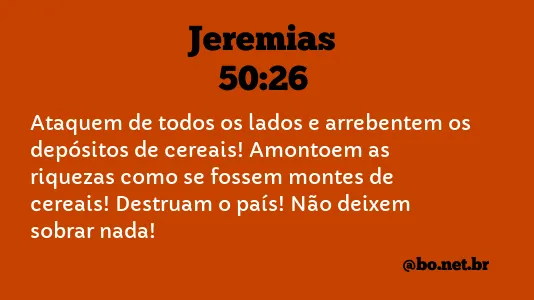 Jeremias 50:26 NTLH