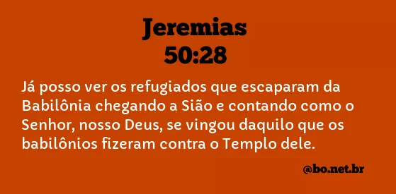 Jeremias 50:28 NTLH