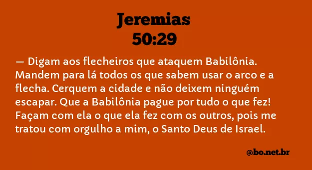 Jeremias 50:29 NTLH