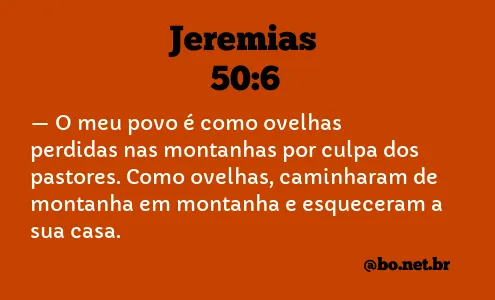 Jeremias 50:6 NTLH