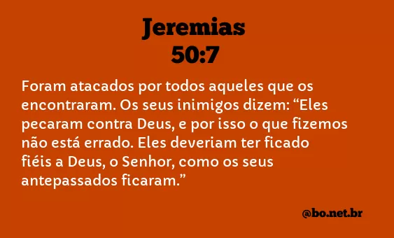 Jeremias 50:7 NTLH