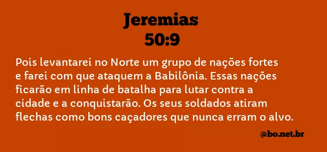Jeremias 50:9 NTLH