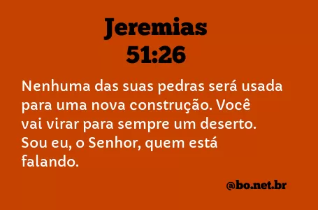 Jeremias 51:26 NTLH