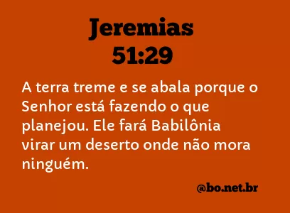 Jeremias 51:29 NTLH