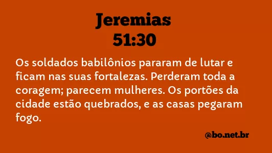 Jeremias 51:30 NTLH